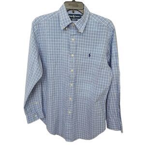 Polo by Ralph Lauren Performance Men's Blue‎ Checkered Shirt Sz Med